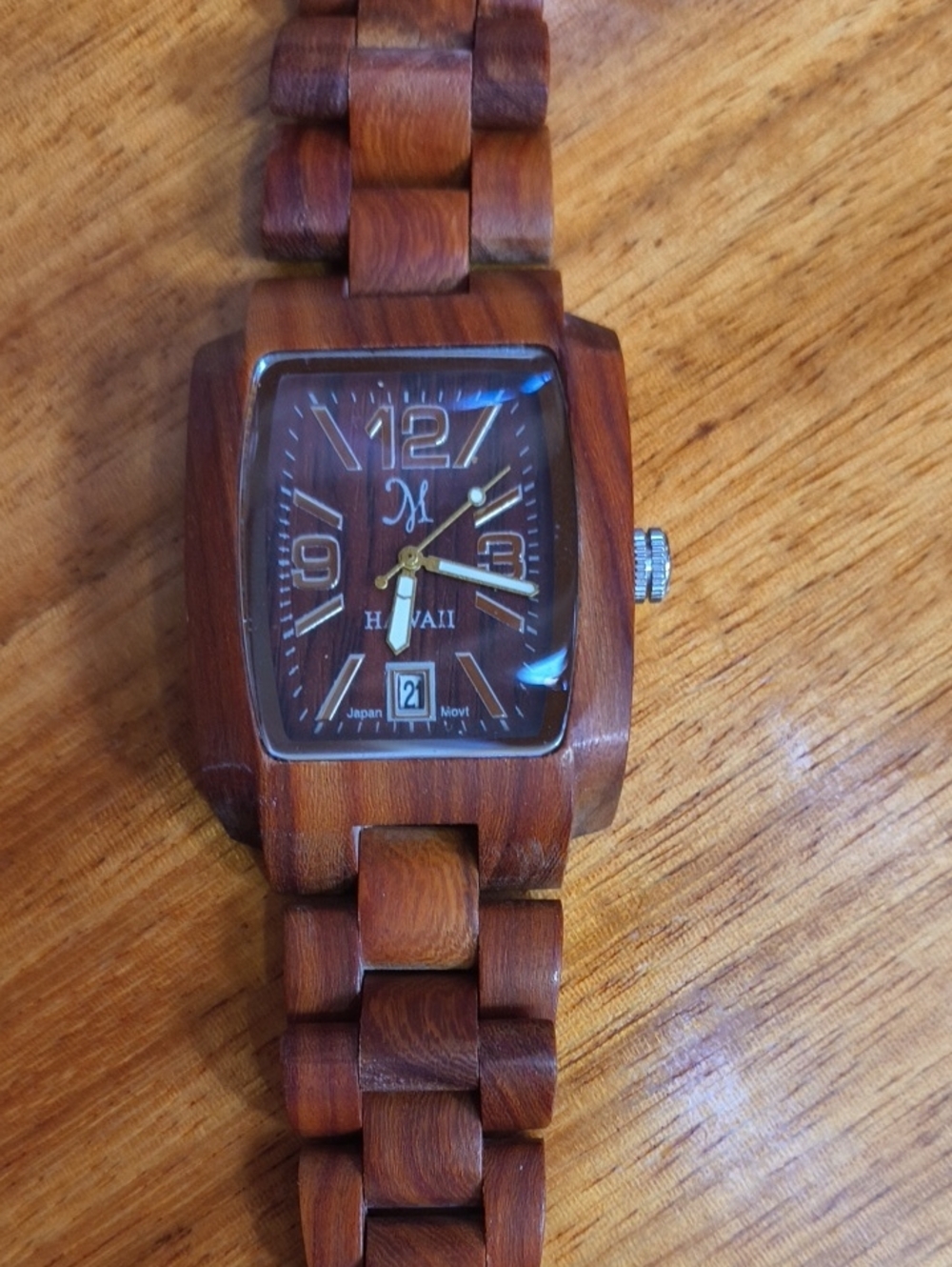 Martin MacArthur Hawaii Tank Style Koa Wood Watch